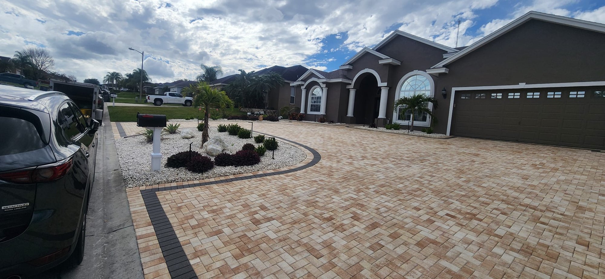 Residential paver driveway