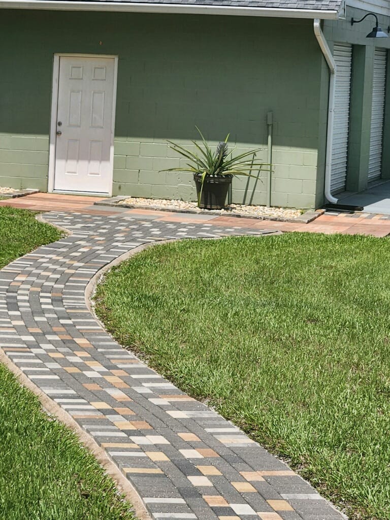 Walkway with pavers